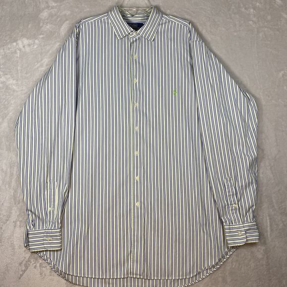 Vintage Ralph Lauren Men’s Classic Fit 2XLT‎ Long Sleeve Button Down Striped - Picture 1 of 8
